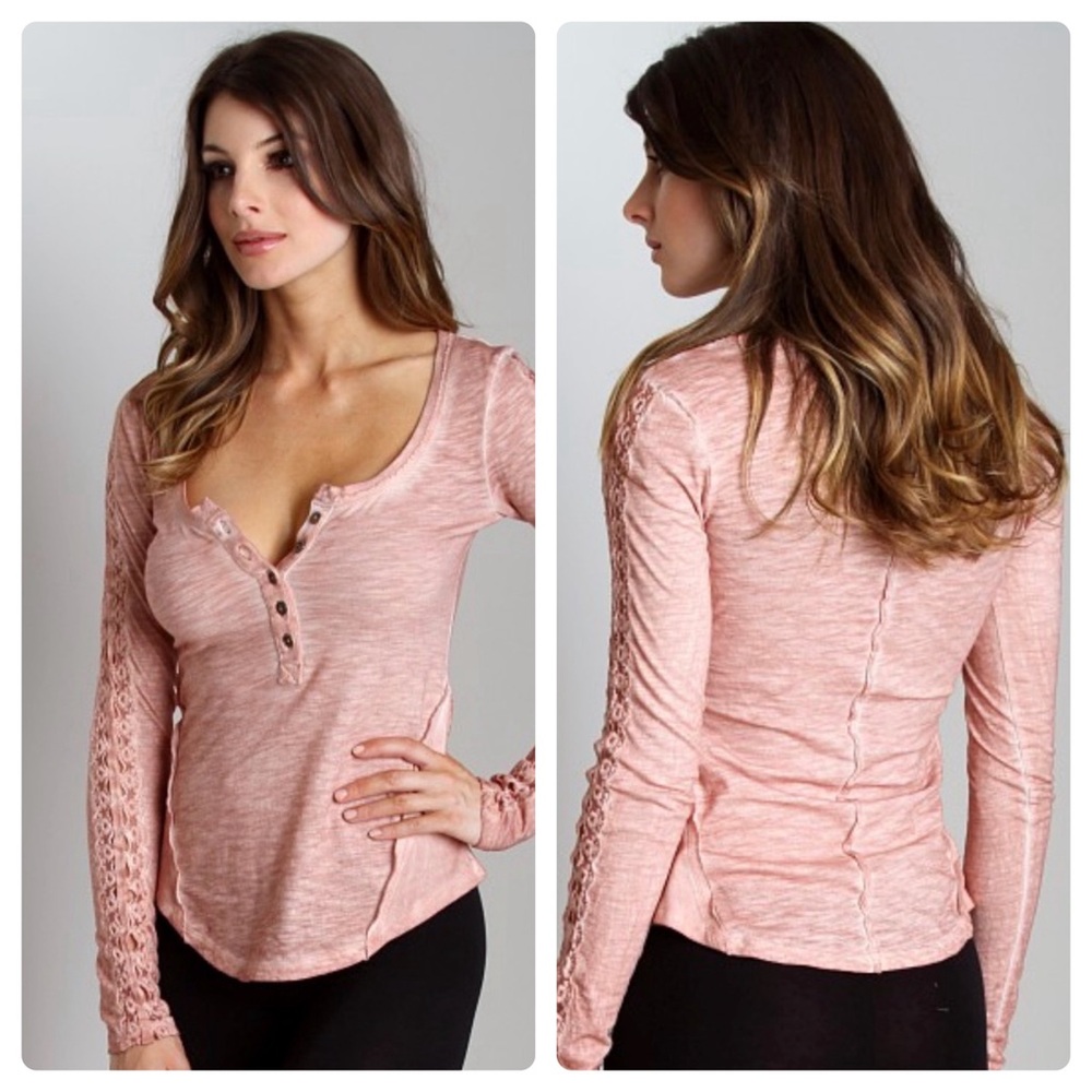 Free People Shell Stitch Long Sleeve Top
